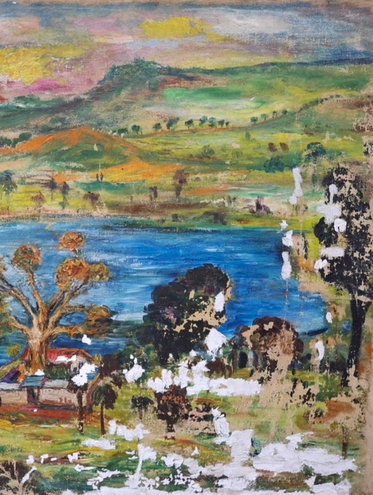 Countryside Lake Scene — before treatment
