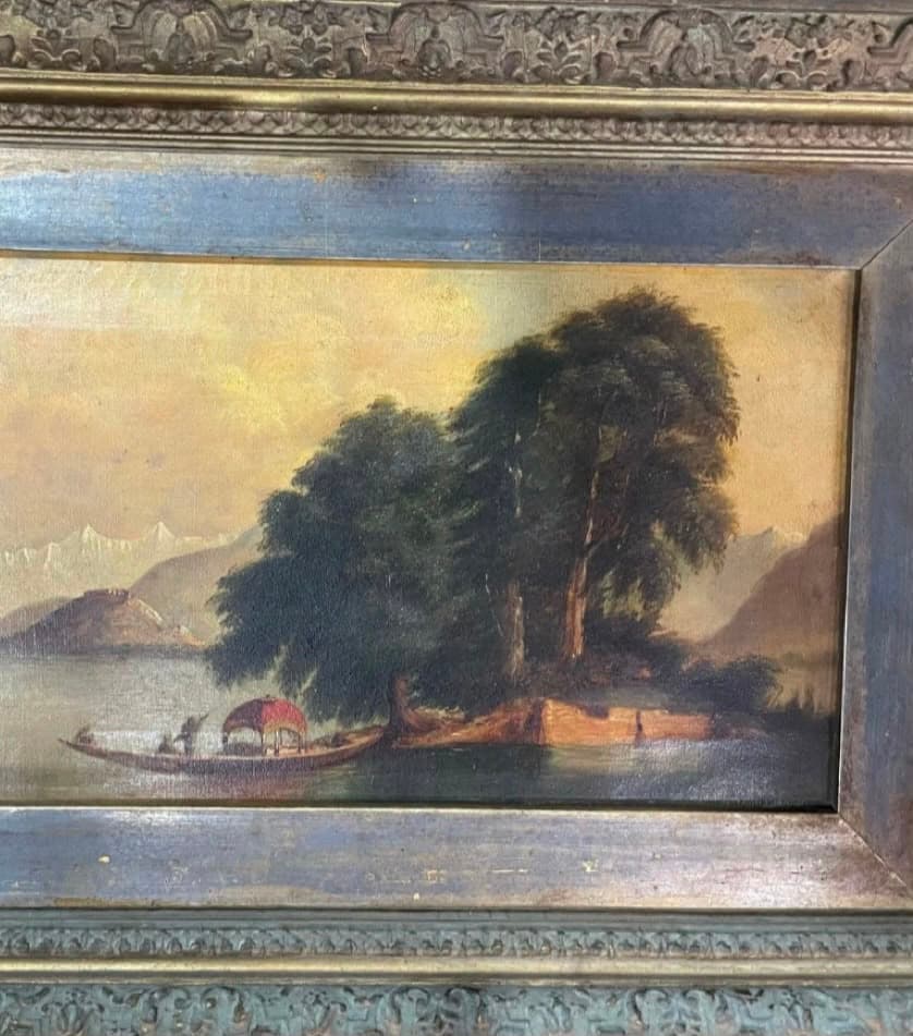 Himalayan Lake Landscape with Boat — before treatment