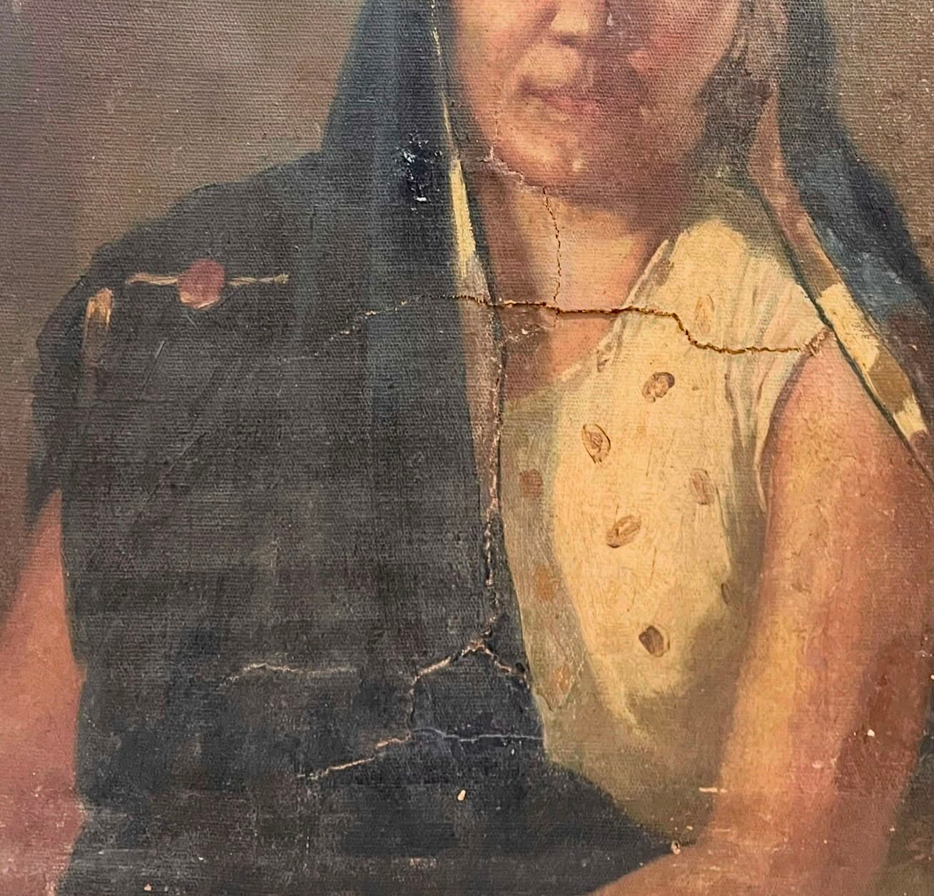 Portrait of a Woman in a Headscarf — before treatment